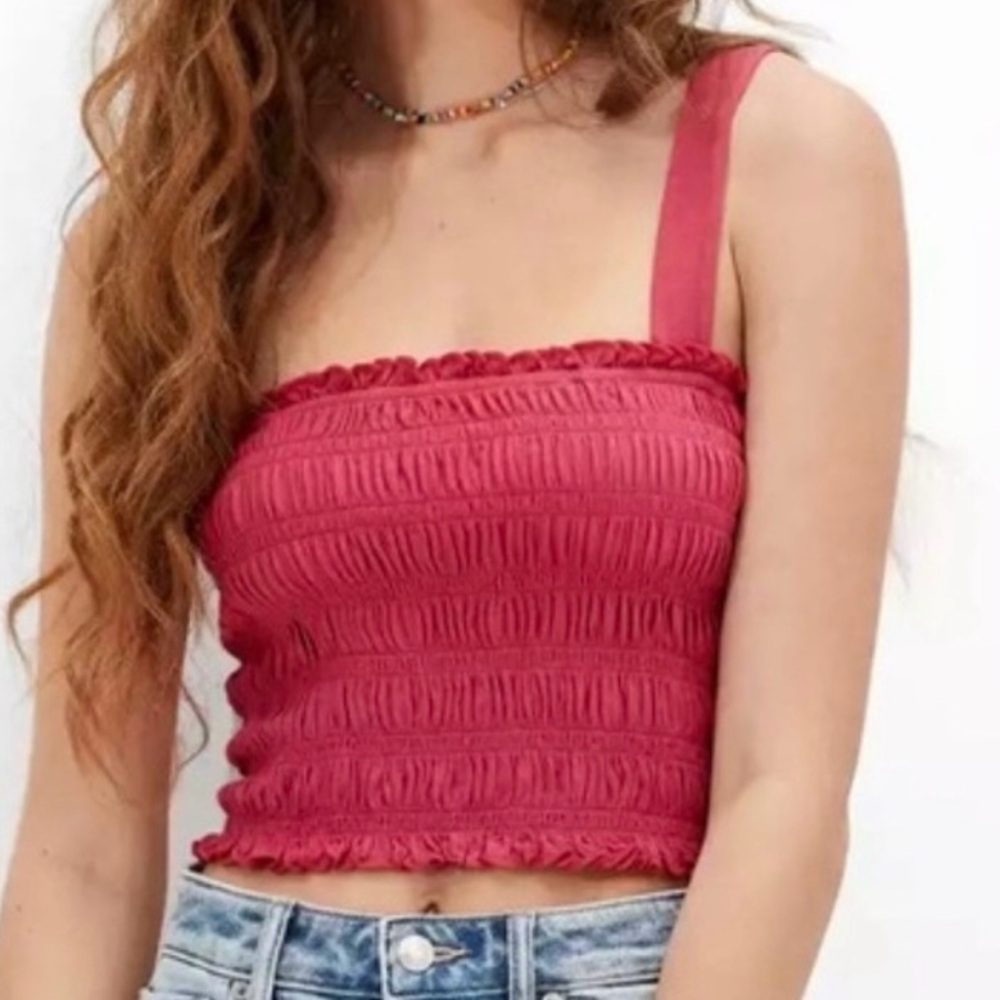 aeo smocked tank